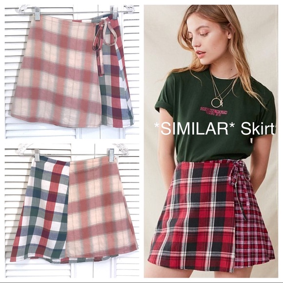 Urban Outfitters Dresses & Skirts - UO: Urban Renewal - NWT Plaid Flannel Wrap Skirt!